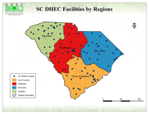 DHEC to reduce number of administrative regions from 8 to 4, effective March 1, 2013.