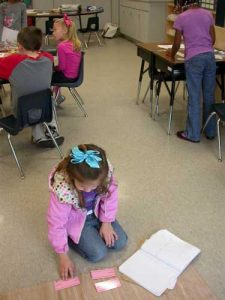 The Lower Elementary Montessori (grades 1-3) at Douglas Elementary School is active with students doing both individual and group work, as seen here.  The Montessori program has received funding from the Self Family Foundation as well as the Edgefield County School Board, and is part of a program that will be studies in research through Furman University, also funded by Self FF.  It is open to all children in the county. 