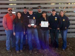 Left to right, Jeremy Brooks (STCCFFA advisor),, Tori Lazenby, Andrew Ball, ben Rohr, Logan Pollock, Diana Palma, Geddings Jhant and Darla Steele (STCCFFA advisor).