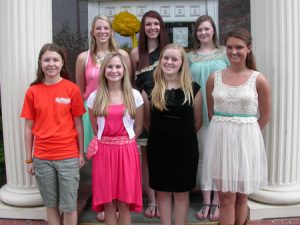 Pictured left to right bottom row: Meryl Prince, Maggie Childress, Kaeli Wates, and Kaylee Bryant; top row left to right:  Morgan Williams, Lauren Williams, and Madison Porterfield