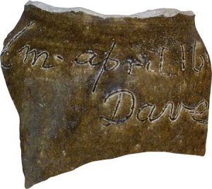 This piece of pottery is from the pot which was found on SRS and was the catalyst to the film being created.