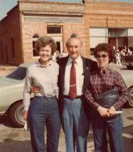 1981, Sen. Strom Thurmond at the First Ridge Spring Harvest Festival. L-R Loris Yonce, Sen. Thurmond, Louise Shealy