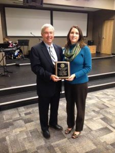 Mrs. Laurie Robinson with Mr. Larry Watt, President of the South Carolina Independent School Association.