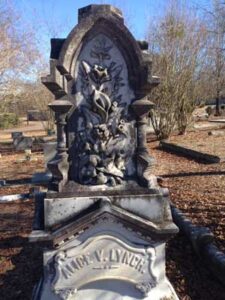 The beauty in this carved marble headstone is repeated many times in Mt. of Olives Cemetery in Johnston.