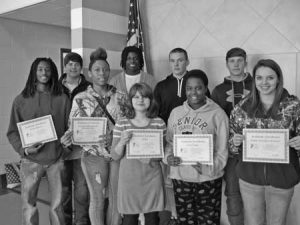 Front Row: DeVasha Blacks – Health Sciences, Gabriela Waldo – Business Management Administration, Bonnie Watson – PLTW, Darlissa M. Prescott – Cosmetology, Rachel Davis -Family Consumer Sciences Back Row: Geddings Jhant – Building Construction, Cambrine Mathis – Automotive Technology, John Caleb Hoffman – Welding Technology, Andrew Ball – Agribusiness