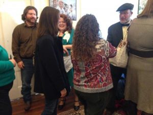 Dustin Turner (sheriff), Jamie Johnson Turner, in real life Dustin’s wife (café manager), and Chris Clancy (professor) hear well deserved acclaim as the audience greets the players after the show.