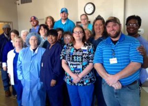 Hospital employees wore blue in remembrance of Rare Disease Day.