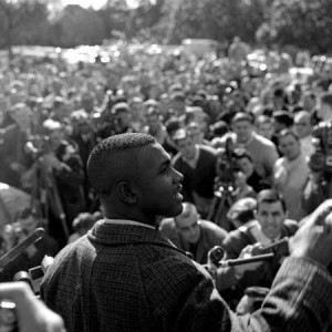 Gantt and reporters upon his entrance to Clemson Jan, 28, 1963 Image Credit: Cecil Williams