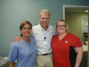 Dr. Mac and his team who run his office, in Edgefield: (left) Nikki Mode and Jessica Hutto.