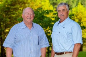 NWTF CEO George Thornton (left) welcomes Tom Stuckey (right) to the NWTF management team.