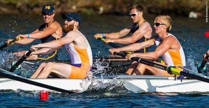 McNamara and Wherry (front pair), USA team, in spring heat.