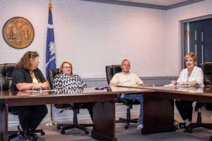 Four Committee members for the Edgefield Heritage Festival meet and call for volunteers to help with another great festival, on the way: Town Clerk Charlotte Cheatham, Chamber Director Donna Livingston, Festival Chairmen Sonny and Wanda Seawright.