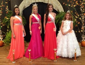 Left to right: Young Miss Teen Rachel Simpkins, Miss winner Grayson Lake, Young Teen Miss Rebekah Holsenback, and Young Miss Karson Turner.  The winning Miss is Grayson Lake.