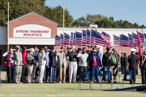 Edgefield County Veterans were saluted in a program held at Strom Thurmond High School on Tuesday morning, Veterans Day, November 11.