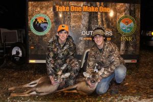 Youth hunters Jared (right) and Jeremiah (left) both were successful on the final NWTF/TOMO deer hunt of the season.
