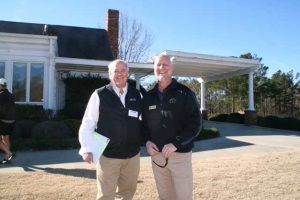 Tournament Chairman Brad Covar and South Carolina Junior Golf Association Managing Director Chris Miller just prior to second round shotgun start Monday morning.