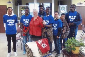 L to R: Za’cary Bush, Darius Caldwell, Mrs. Ruth Gallaway, Kendall Stover, Travis Moore, Dante’ Hollaway, Jaylin Brown, Charles McCoy.