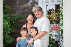 L to R: Orion, Eriko, Kai, and Rob Hirai on their recent visit to Edgefield, S.C.