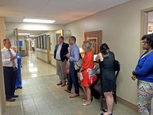 Edgefield County Hospital CEO Carlos Milanes speaking to a group on their recent visit to ECH.