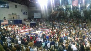 Donald Trump speaks before a packed audience at USC Aiken.