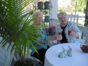 Doris Rhodes, Chairman of the Women’s Club of Johnston Fashion Show, and Bobbie Pullon, Co-Chairman, enjoy an afternoon planning the décor and the luncheon for The Club’s Fashion Show event themed “Palmetto Hospitality.”