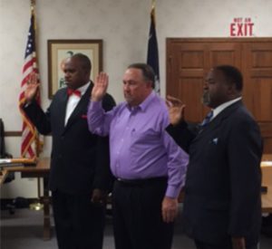 Left to right:  Mayor Pro Tem Frank Nicholson, Councilman Thomas Holmes and Councilman George Attaway