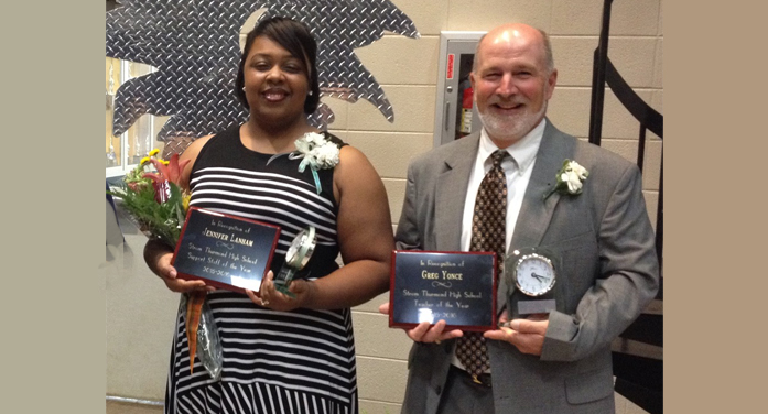 Strom Thurmond High School winners, SSOY 2016, Jennifer Lanham; TOY 2016, Gregg Yonce.
