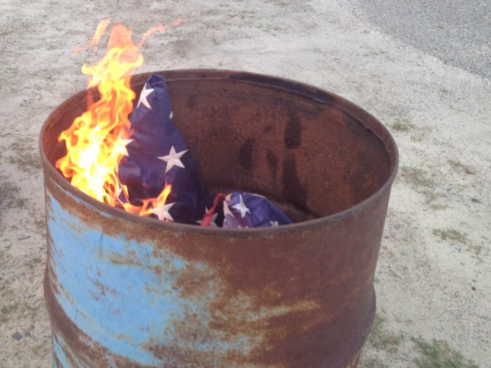 American Legion Holds Flag Burning