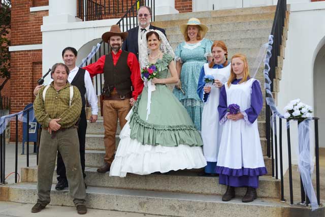 A Wedding Re-Enactment on the Courthouse Steps; Interrupted by a Gunfight