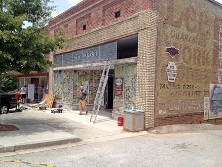 Mukashy Glass Sign Going Back Up