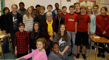 Author and Columnist Meets with Students at Merriwether Middle School