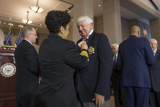 Frank Feltham, Ret. Capt., Navy Pilot, Pinned as Vietnam Veteran