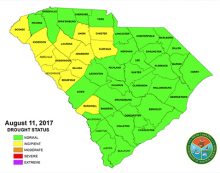 Summer rains eliminate drought status in five counties