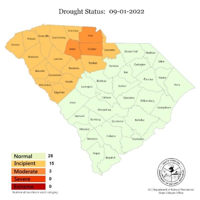 Summer rains eliminate drought status for 10 SC counties