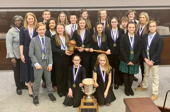 JET MIDDLE SCHOOL MOCK TRIAL TEAM WINS STATE CHAMPIONSHIP, DEC. 2