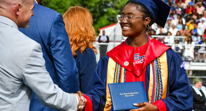 ONE HUNDRED FIFTY ONE STROM THURMOND HIGH SCHOOL SENIORS RECEIVE THEIR HIGH SCHOOL DIPLOMAS DURING SIXTY-FOURTH ANNUAL COMMENCEMENT CEREMONY AT STHS STADIUM ONE HUNDRED FIFTY ONE STROM THURMOND HIGH SCHOOL SENIORS RECEIVE THEIR HIGH SCHOOL DIPLOMAS DURING SIXTY-FOURTH ANNUAL COMMENCEMENT CEREMONY AT STHS STADIUM