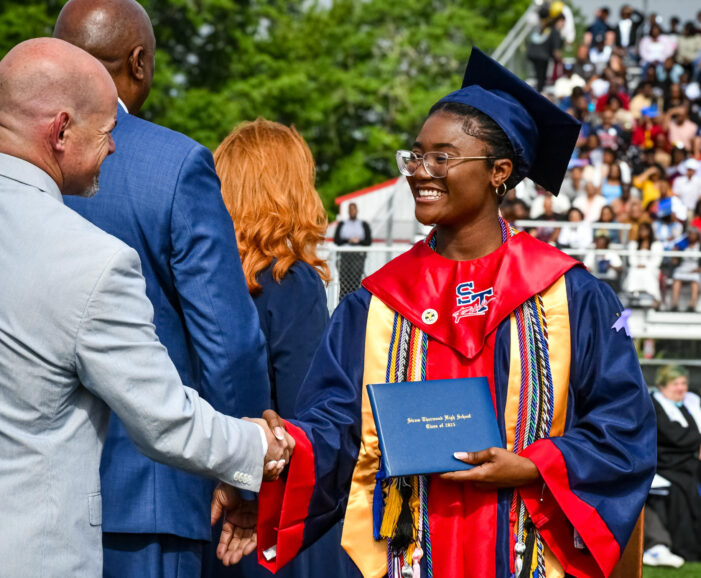 ONE HUNDRED FIFTY ONE STROM THURMOND HIGH SCHOOL SENIORS RECEIVE THEIR HIGH SCHOOL DIPLOMAS DURING SIXTY-FOURTH ANNUAL COMMENCEMENT CEREMONY AT STHS STADIUM